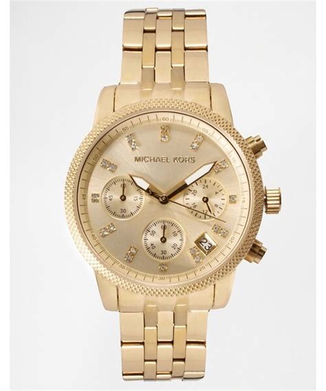 michael kors damenuhr mk5676|Michael Kors Ritz Glitz Gold Chronograph Watch .